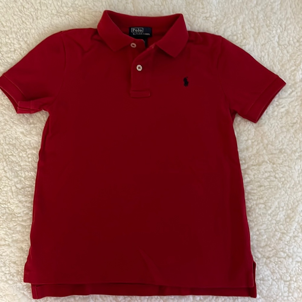 Ralph Lauren red short sleeve 2 button down shirt